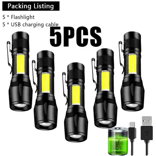 Mini Rechargeable LED Flashlight COB+XPE Portable Torch Camping - Simply Great Gear