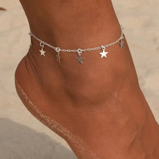 Gold Pentagram Anklet Jewelry - Simply Great Gear