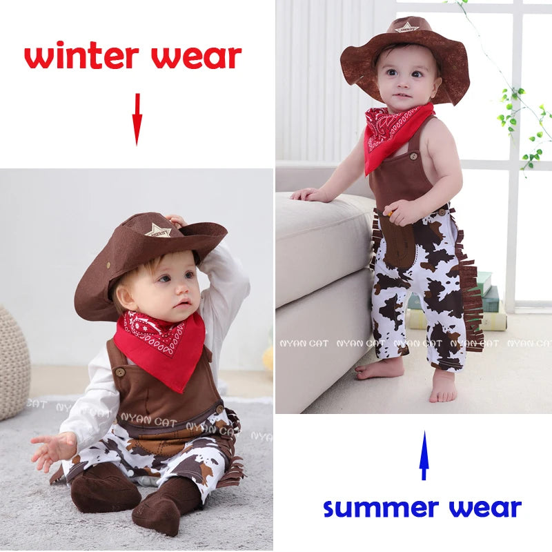 Umorden Cowboy Cow Boy Costume Rompers for Baby Boys Toddler Infant Halloween Christmas Birthday Party Cosplay Fancy Dress