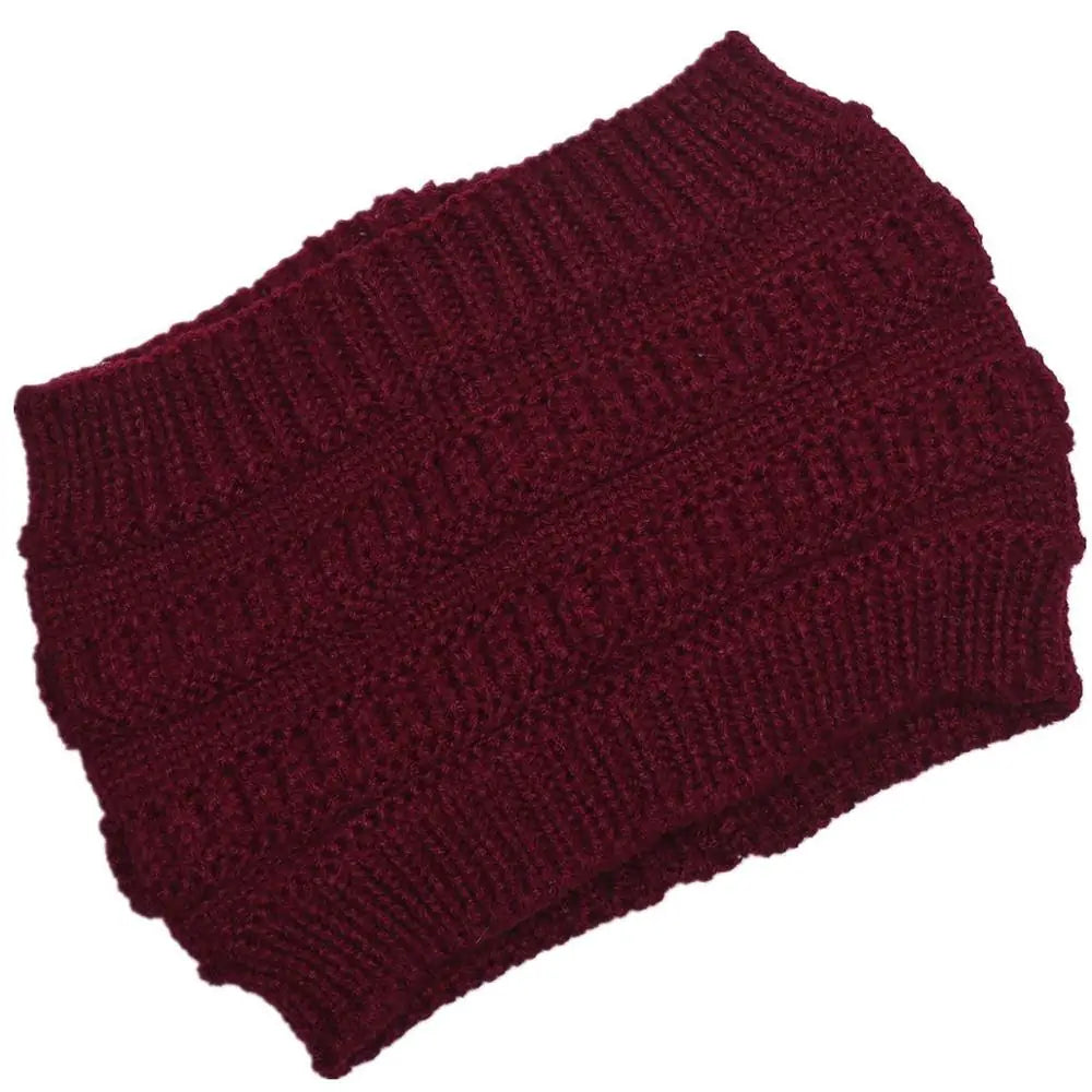 Women Winter Knitted Ponytail Beanies