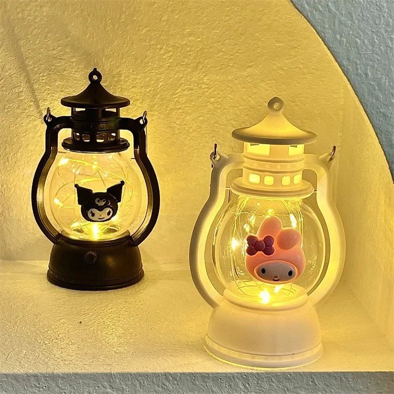 SanrioHelloKitty Kuromi Halloween Christmas Halloween Decoration Small Oil Lamp Cute Cartoon Portable Small Lantern Holiday Gift