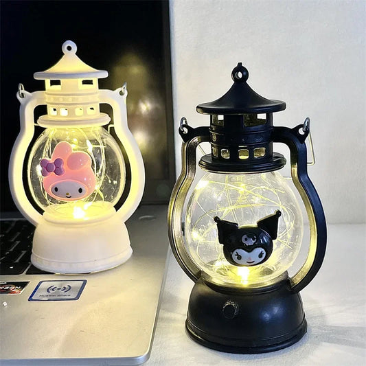 SanrioHelloKitty Kuromi Halloween Christmas Halloween Decoration Small Oil Lamp Cute Cartoon Portable Small Lantern Holiday Gift