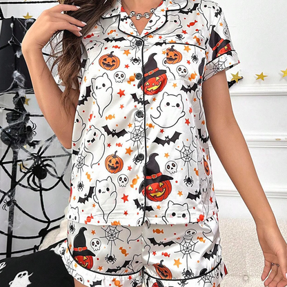 Women Short Pumpkin Halloween Sleepwear - Simply Great Gear