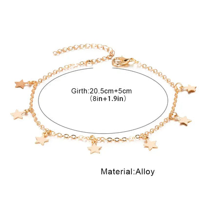 Gold Pentagram Anklet Jewelry - Simply Great Gear