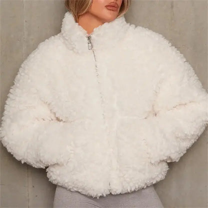 Women Winter Lamb Wool Coat Jacket