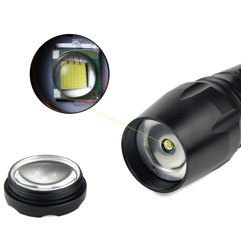 Super-Bright 90000LM LED Tactical Flashlight 5 Modes Zoomable Torch Searchlight - Simply Great Gear