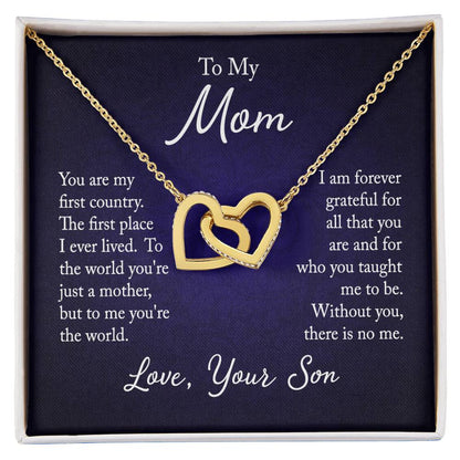 Interlocking Hearts Necklace - For Mom From Son - Simply Great Gear