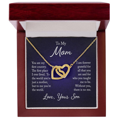 Interlocking Hearts Necklace - For Mom From Son - Simply Great Gear