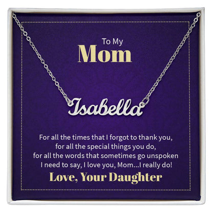 Custom Name Necklace - For Mom From Daughter - Simply Great Gear