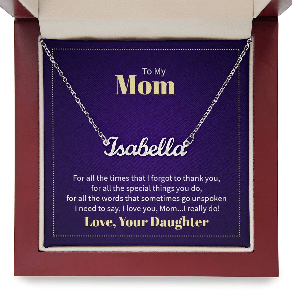 Custom Name Necklace - For Mom From Daughter - Simply Great Gear