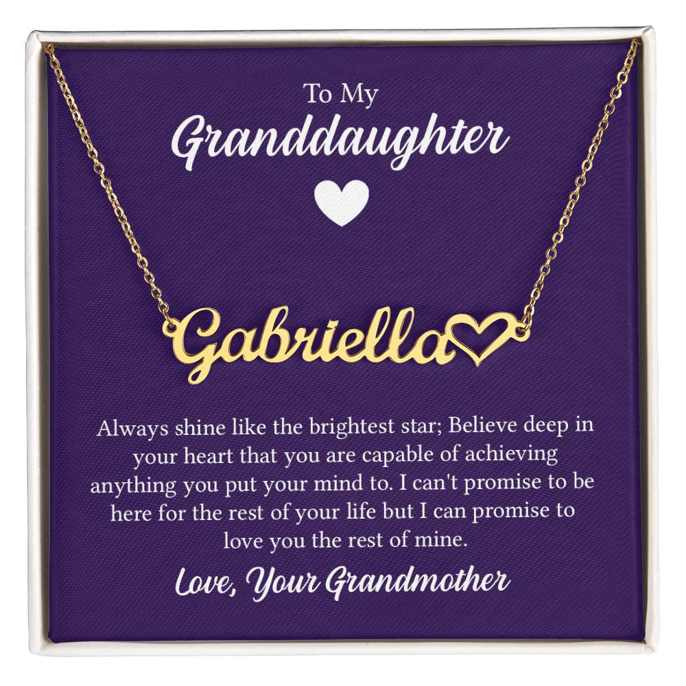 Heart Name Necklace - For Granddaughter From Grandmother - Simply Great Gear