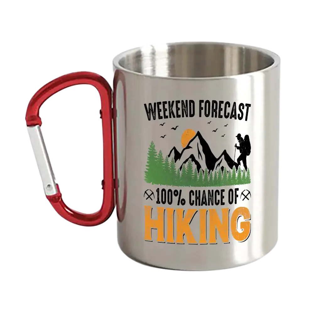 Weekend Forecast 100% Hiking Carabiner Mug 12oz - Simply Great Gear