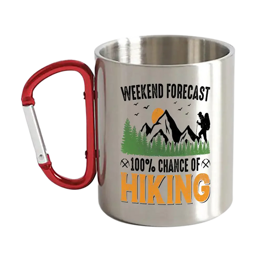 Weekend Forecast 100% Hiking Carabiner Mug 12oz - Simply Great Gear