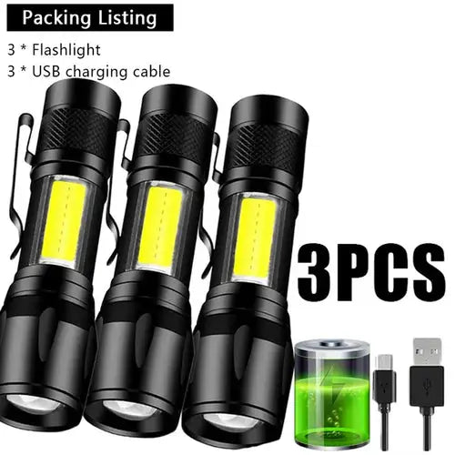 Mini Rechargeable LED Flashlight COB+XPE Portable Torch Camping - Simply Great Gear