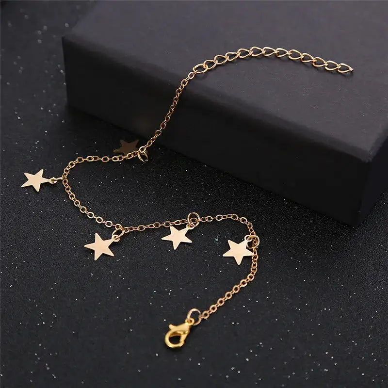 Gold Pentagram Anklet Jewelry - Simply Great Gear