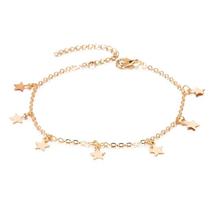 Gold Pentagram Anklet Jewelry - Simply Great Gear