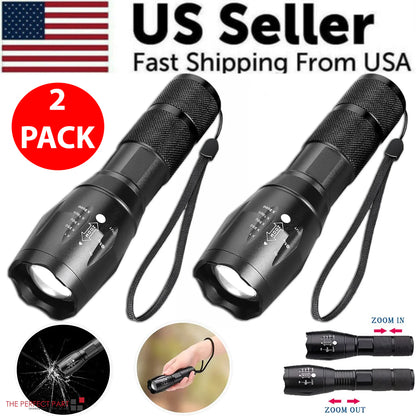 Super-Bright 90000LM LED Tactical Flashlight 5 Modes Zoomable Torch Searchlight - Simply Great Gear