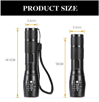 Super-Bright 90000LM LED Tactical Flashlight 5 Modes Zoomable Torch Searchlight - Simply Great Gear