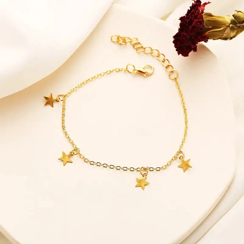 Gold Pentagram Anklet Jewelry - Simply Great Gear