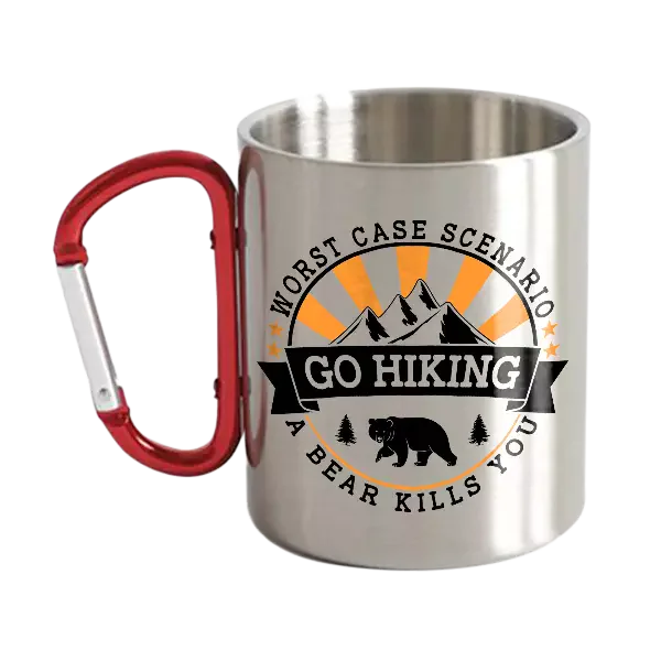 Hiking Worst Case Scenario Stainless Steel Double Wall Carabiner Mug 12oz - Simply Great Gear