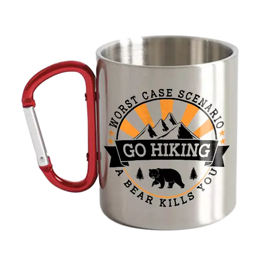 Hiking Worst Case Scenario Stainless Steel Double Wall Carabiner Mug 12oz - Simply Great Gear