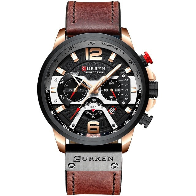 Military Leather Chronograph Wristwatch - Simply Great Gear